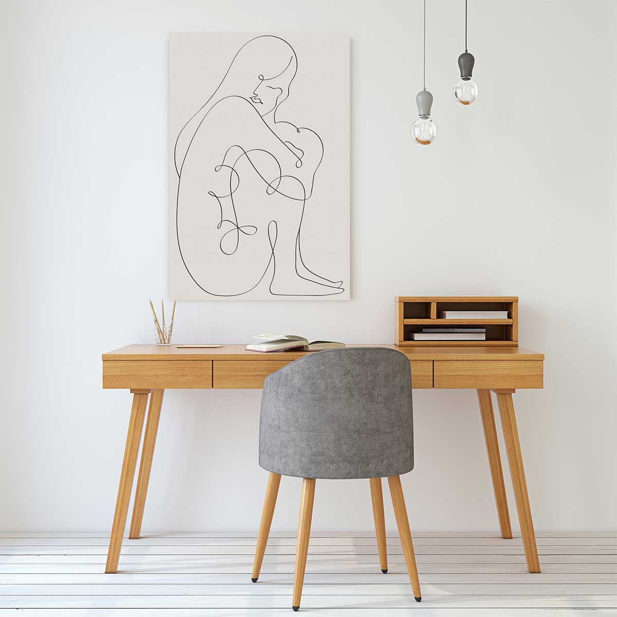 Tableau Pudeur line art tableau alu dibond, HEXOA