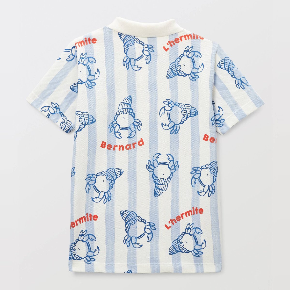 Polo manches courtes imprimé en coton BIO GOTS naturel, MONOPRIX