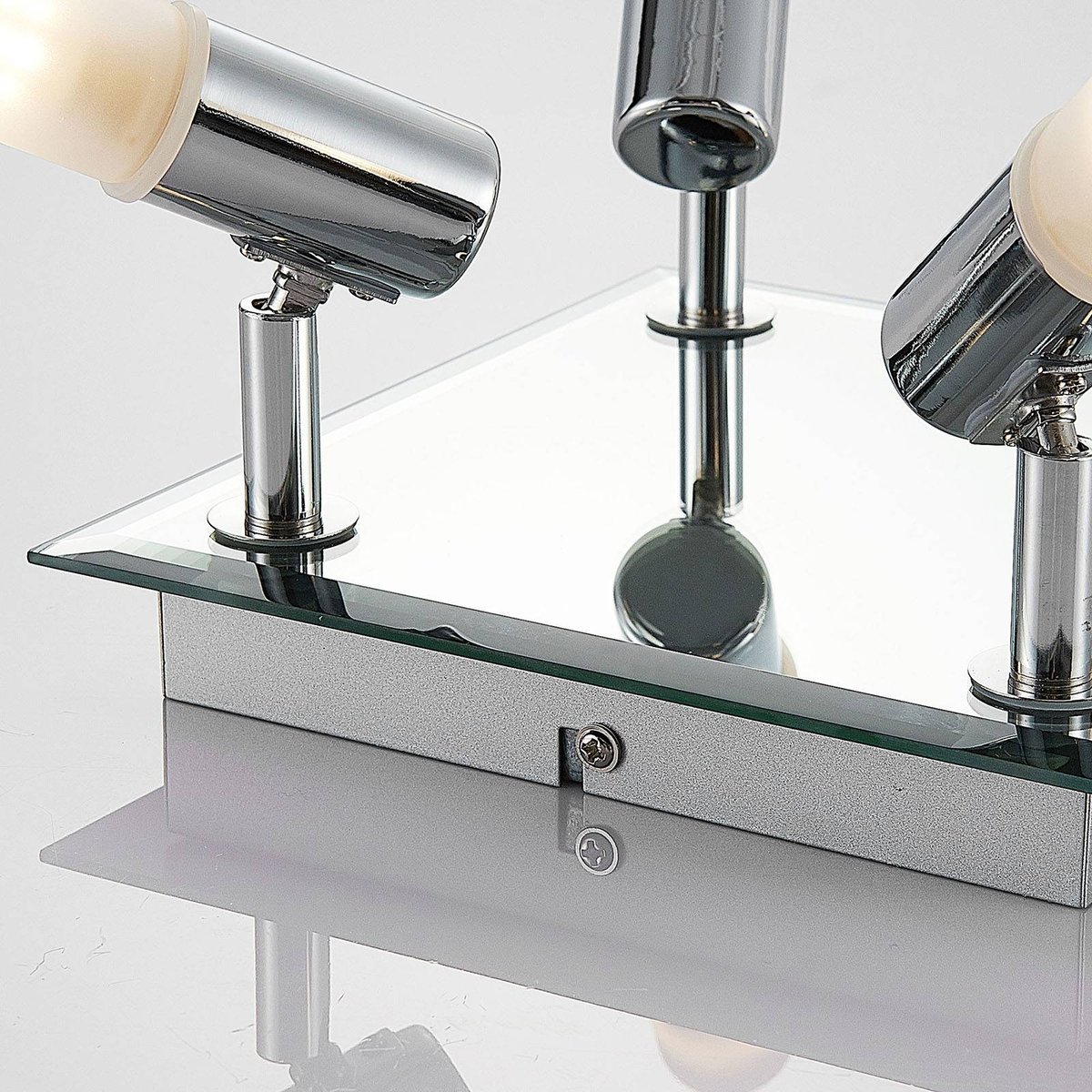 Plafonnier en métal moderne, Zela chrome, blanc, LINDBY