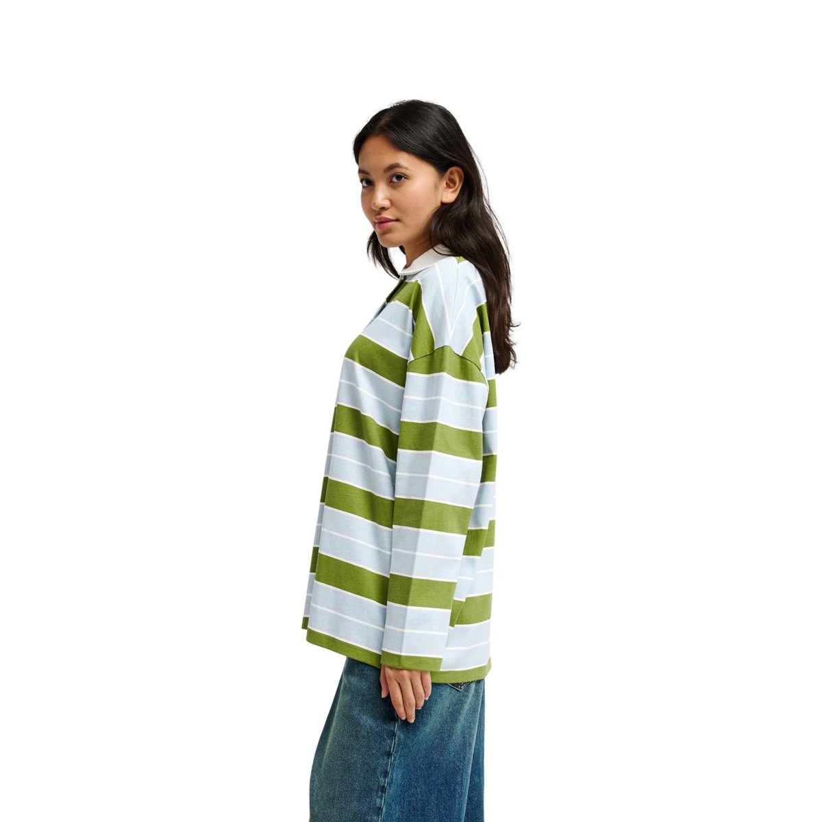 Polo manches longues HUTTON vert calliste green polo stripes, QUIKSILVER