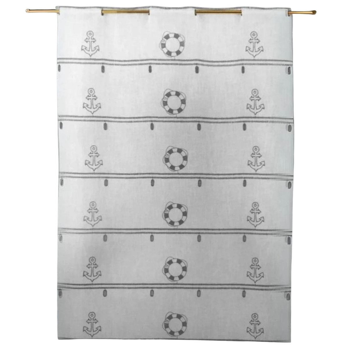 Modulable brodé à motifs marins gris clair, HOME MAISON