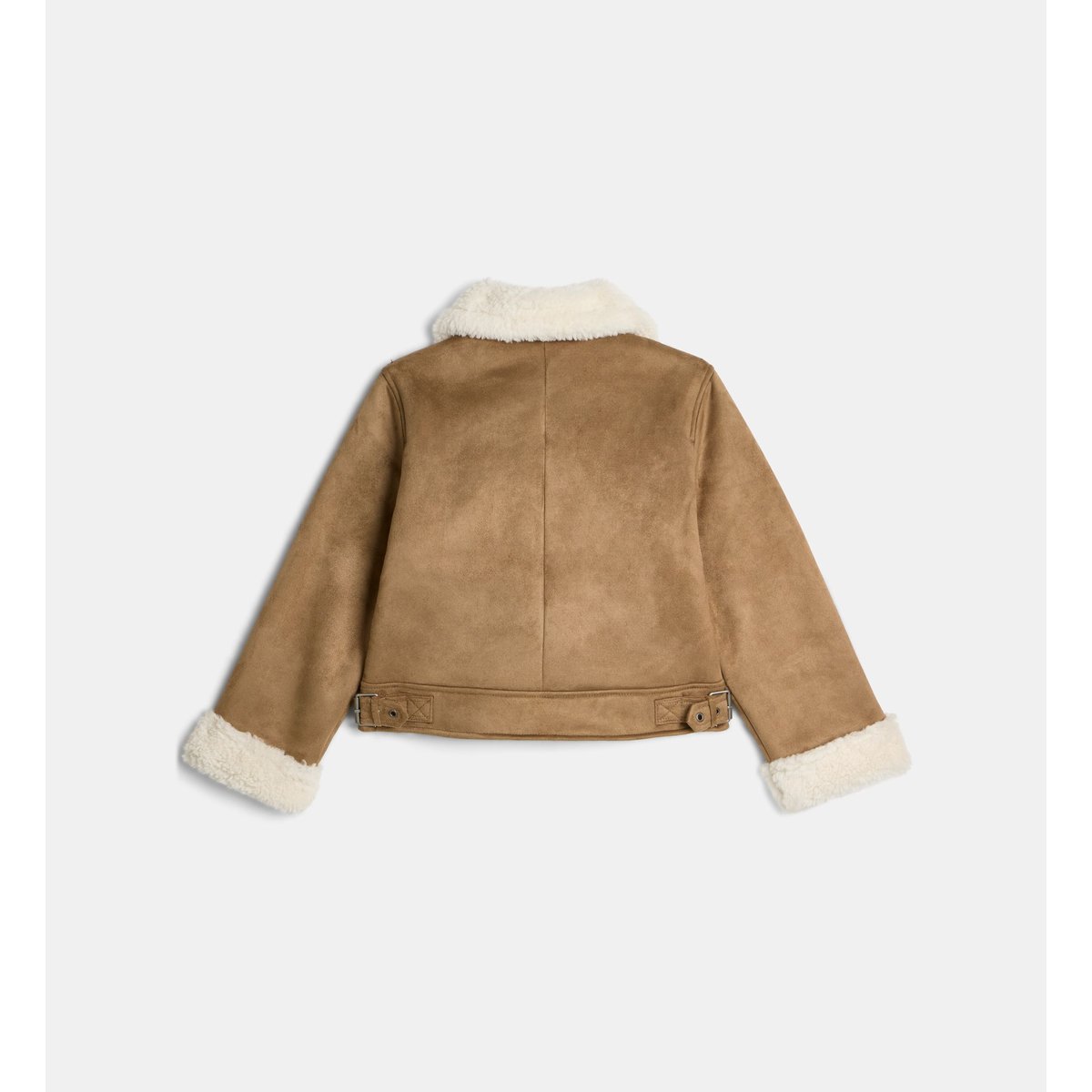 Blouson motarde taritas fourré effet suédé marron, CADET ROUSSELLE