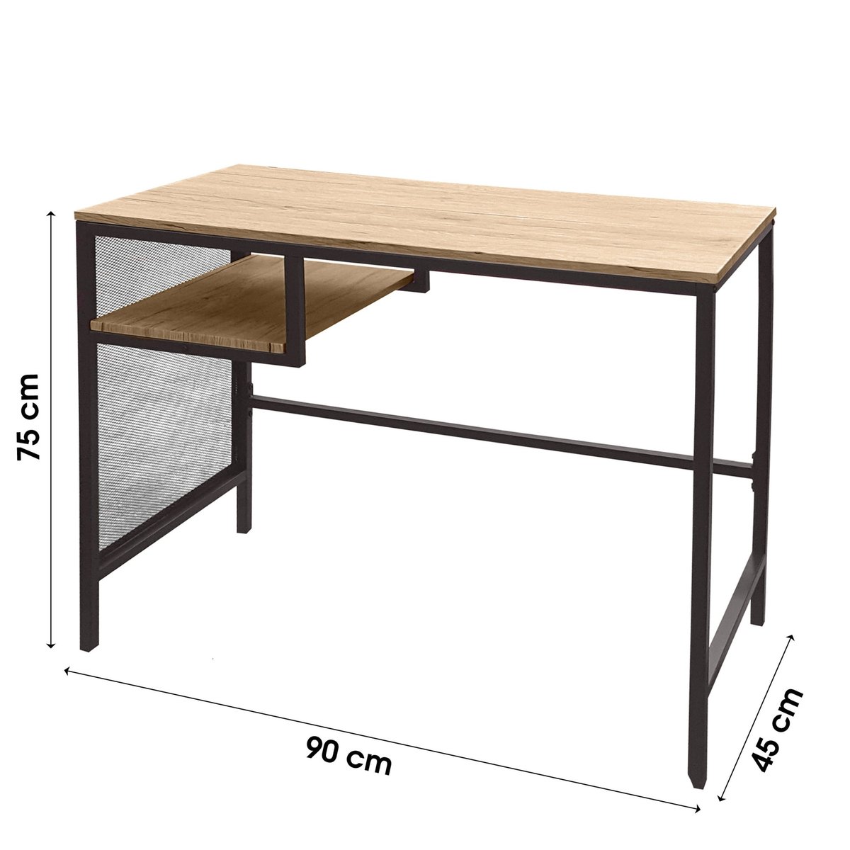 Bureau en Bois MDF et Métal Noir bois, WADIGA