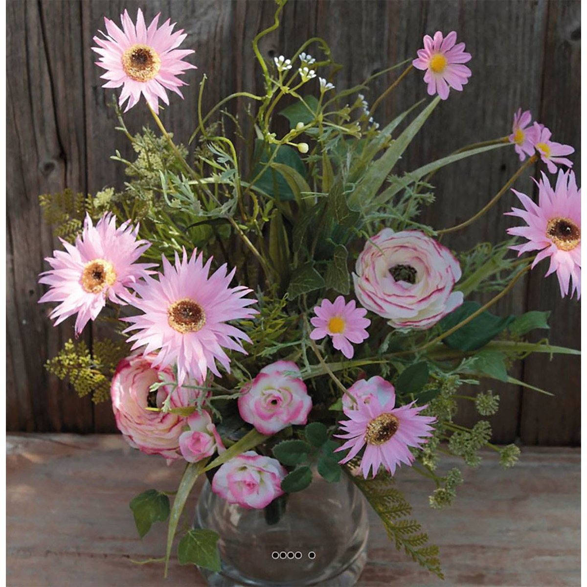 Joli bouquet de gerberas et de renoncules rose, ARTIFICIELLES