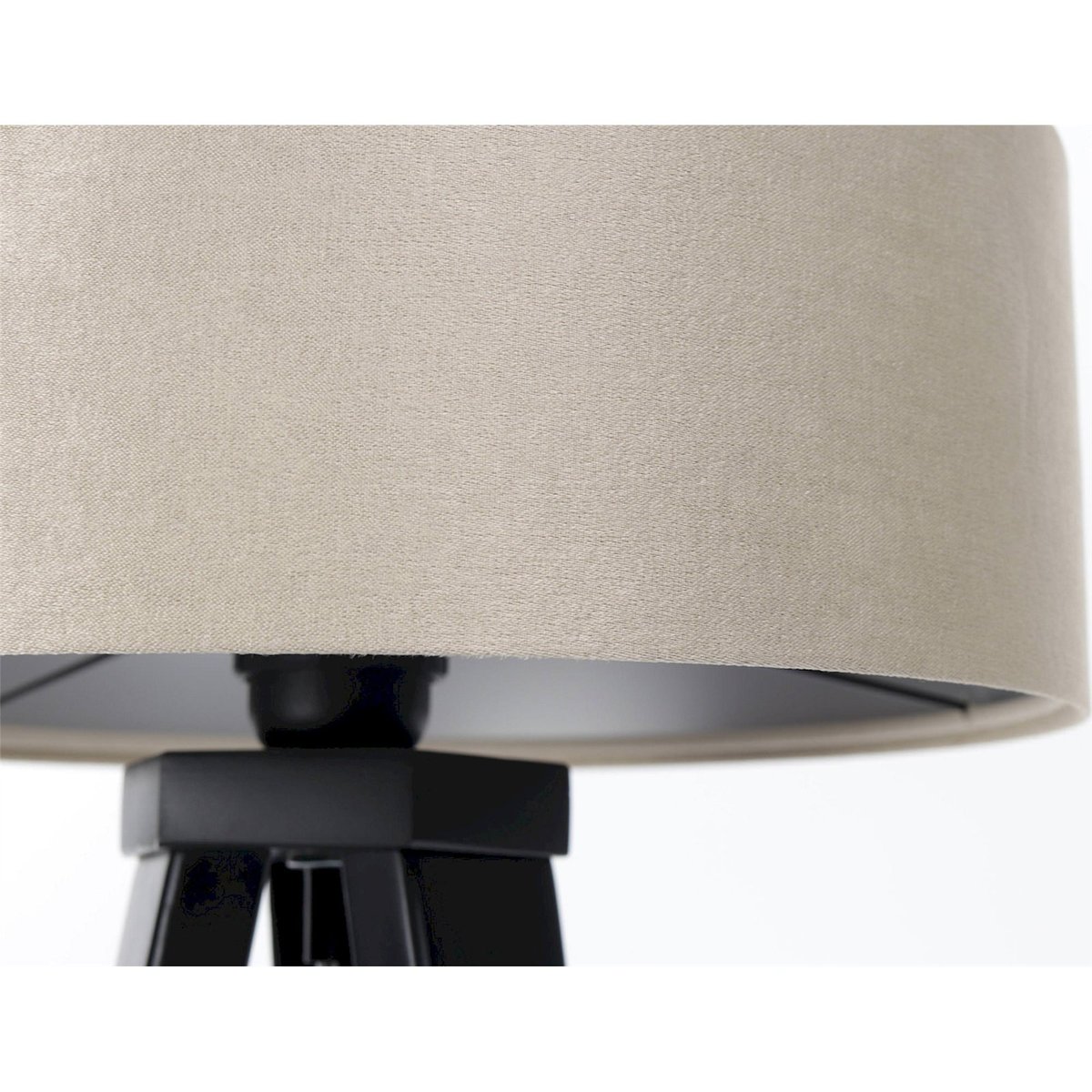 Lampe à poser ronde en métal, DUO ELÉGANT noir satin et beige champagne, BPS KONCEPT