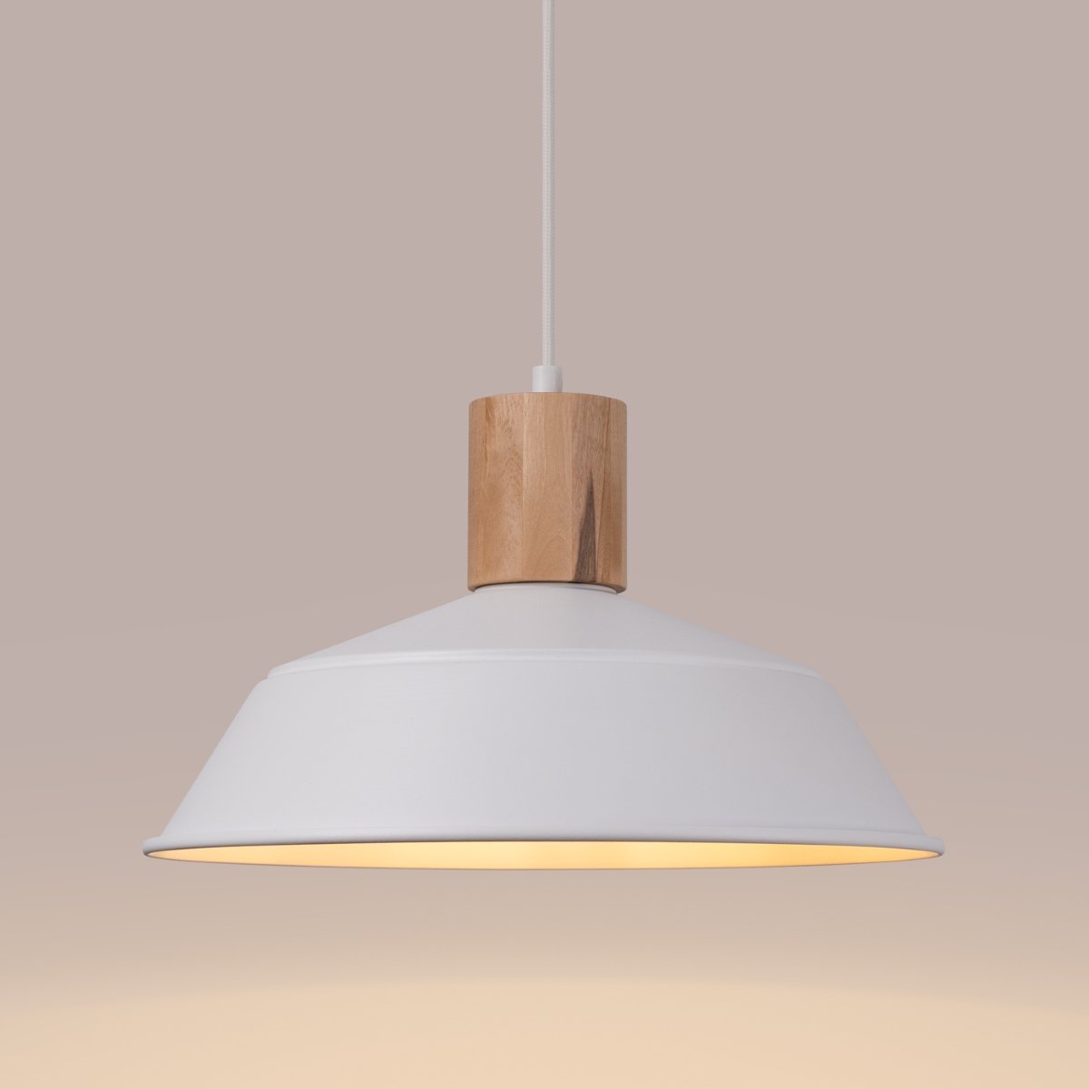 Suspension Acier Blanc E27 1 Fano blanc, EDEN