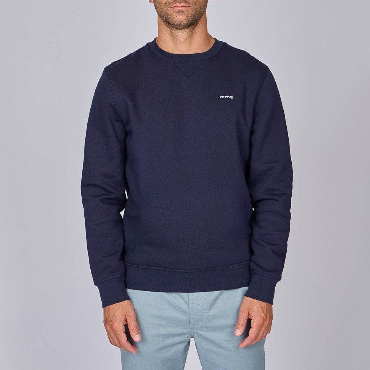 Sweat col rond bleu marine, MISE AU GREEN