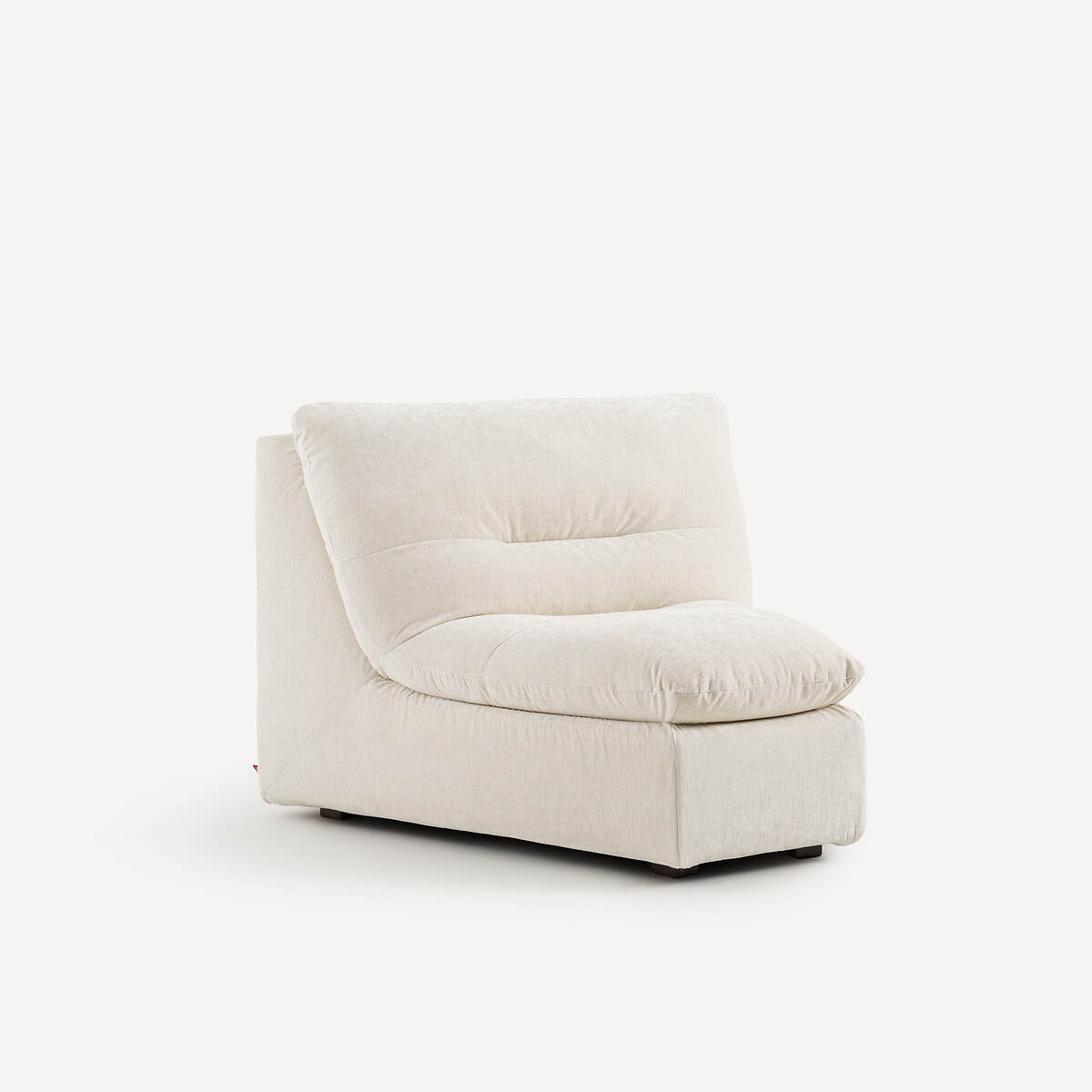 Verstellbares Ecksofa aus Chenille-Samt, Giuliano weiss, AM.PM