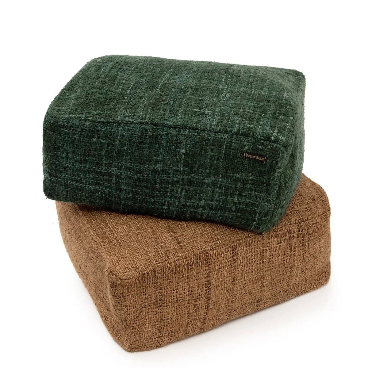 Pouf en coton OH MY GEE vert, BAZAR BIZAR