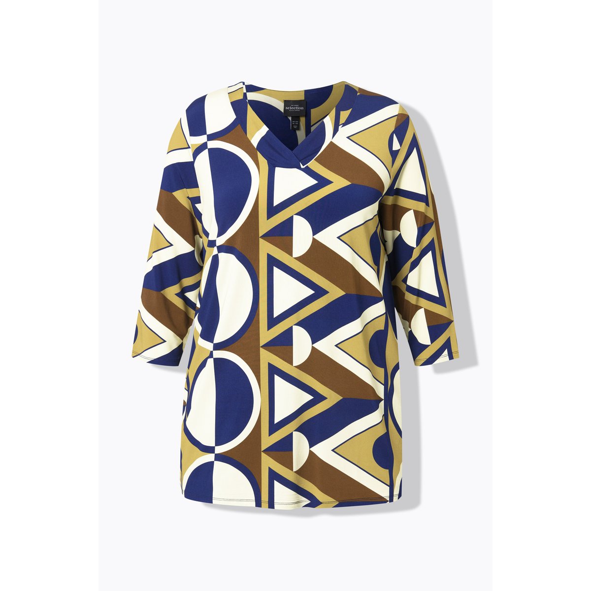 T-shirt au tombé fluide, imprimé graphique marine foncé, ULLA POPKEN