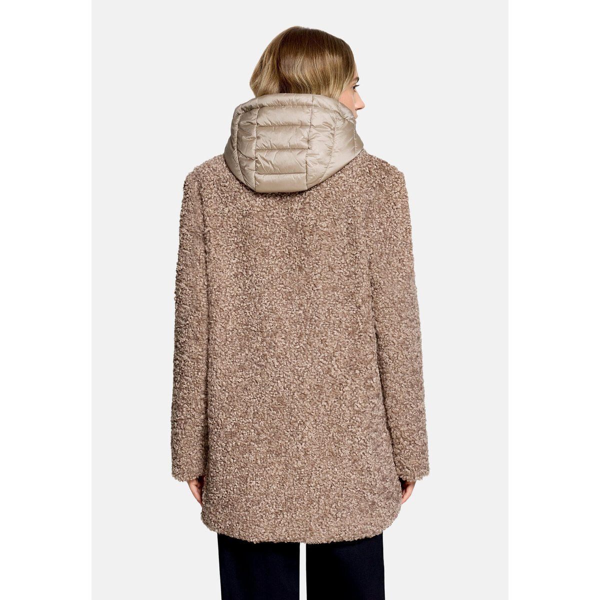 Veste en peluche avec partie veste sans manches amovible marron, AMBER & JUNE