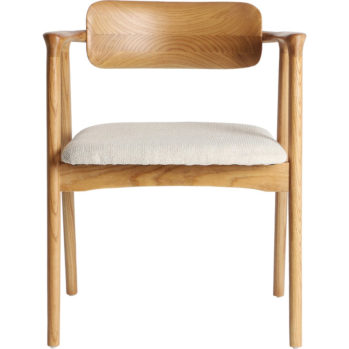Chaise en orme collection VACIO bois brun et crème, RECOLLECTION