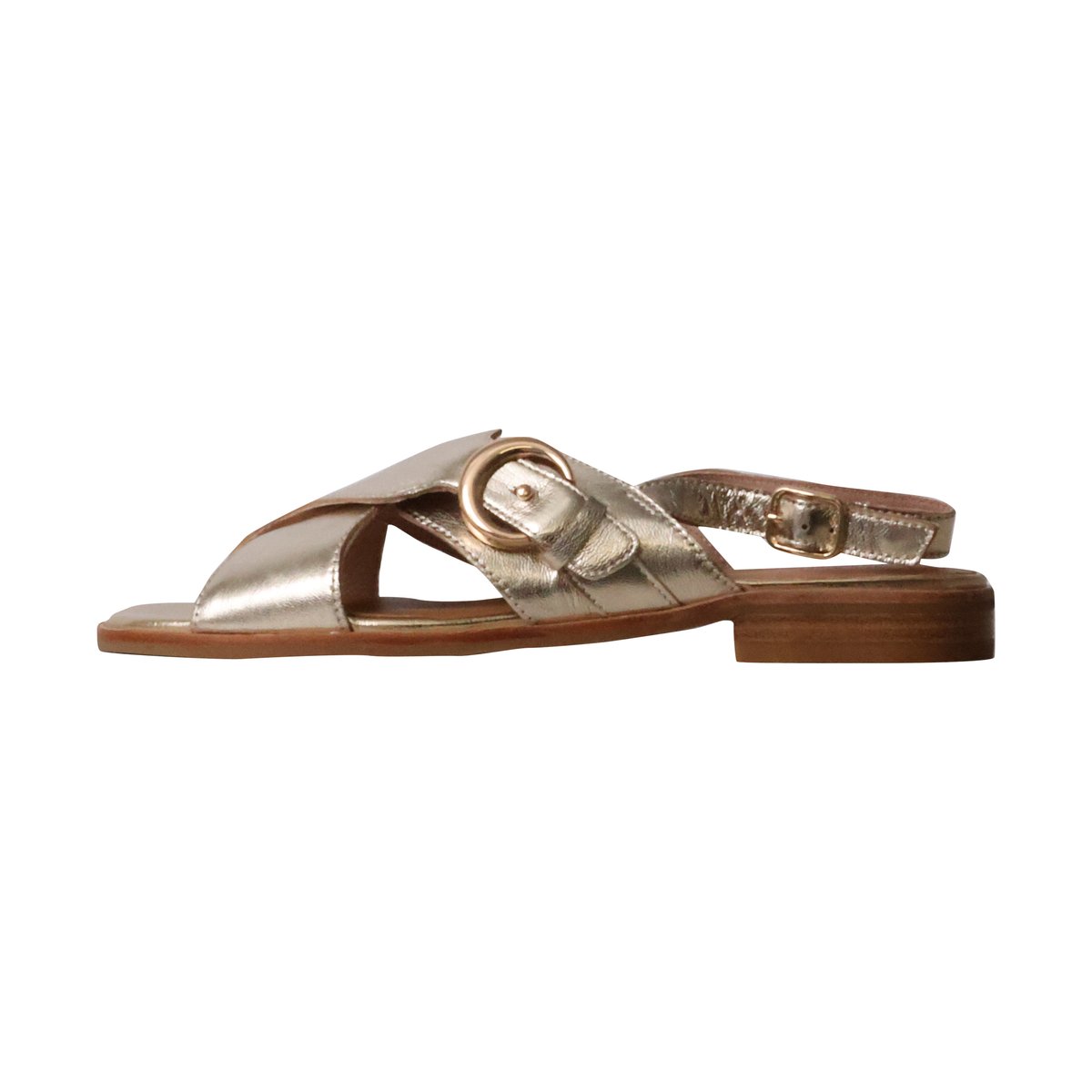 Sandales Cuir Aimee platine, EMILIE KARSTON