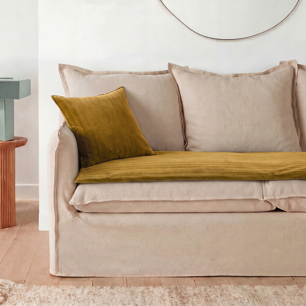 cojín de asiento, terciopelo gofrado, MILO bronce , LA REDOUTE INTERIEURS