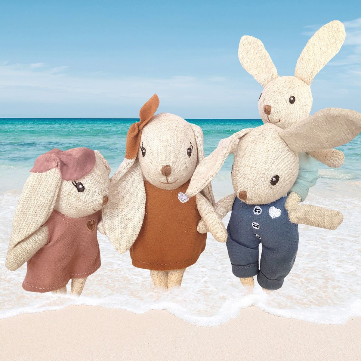 Famille lapin (4 personnages) multicolore, SPEEDY MONKEY