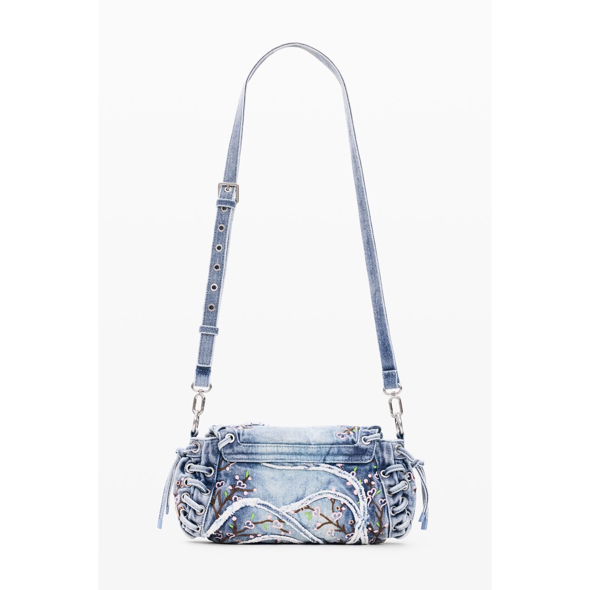 Grand sac brodé bleu clair, DESIGUAL