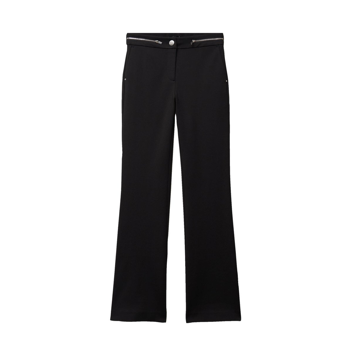Pantalon bootcut maille taille standard noir, BREAL