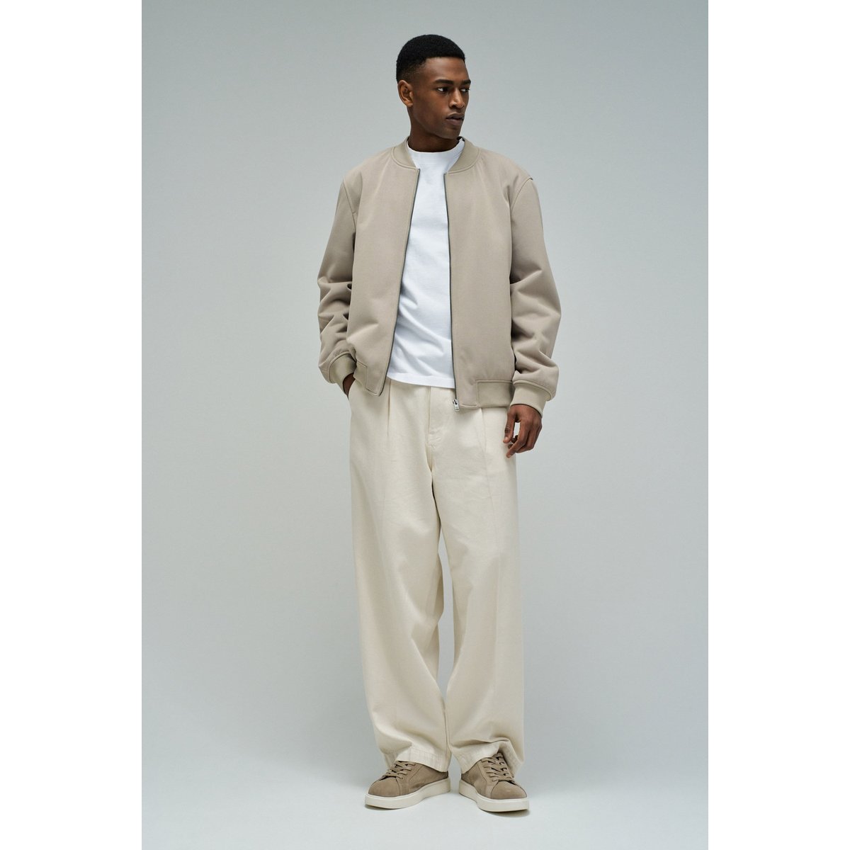 VESTE BOMBER TEXTURÉE beige, SALSA JEANS