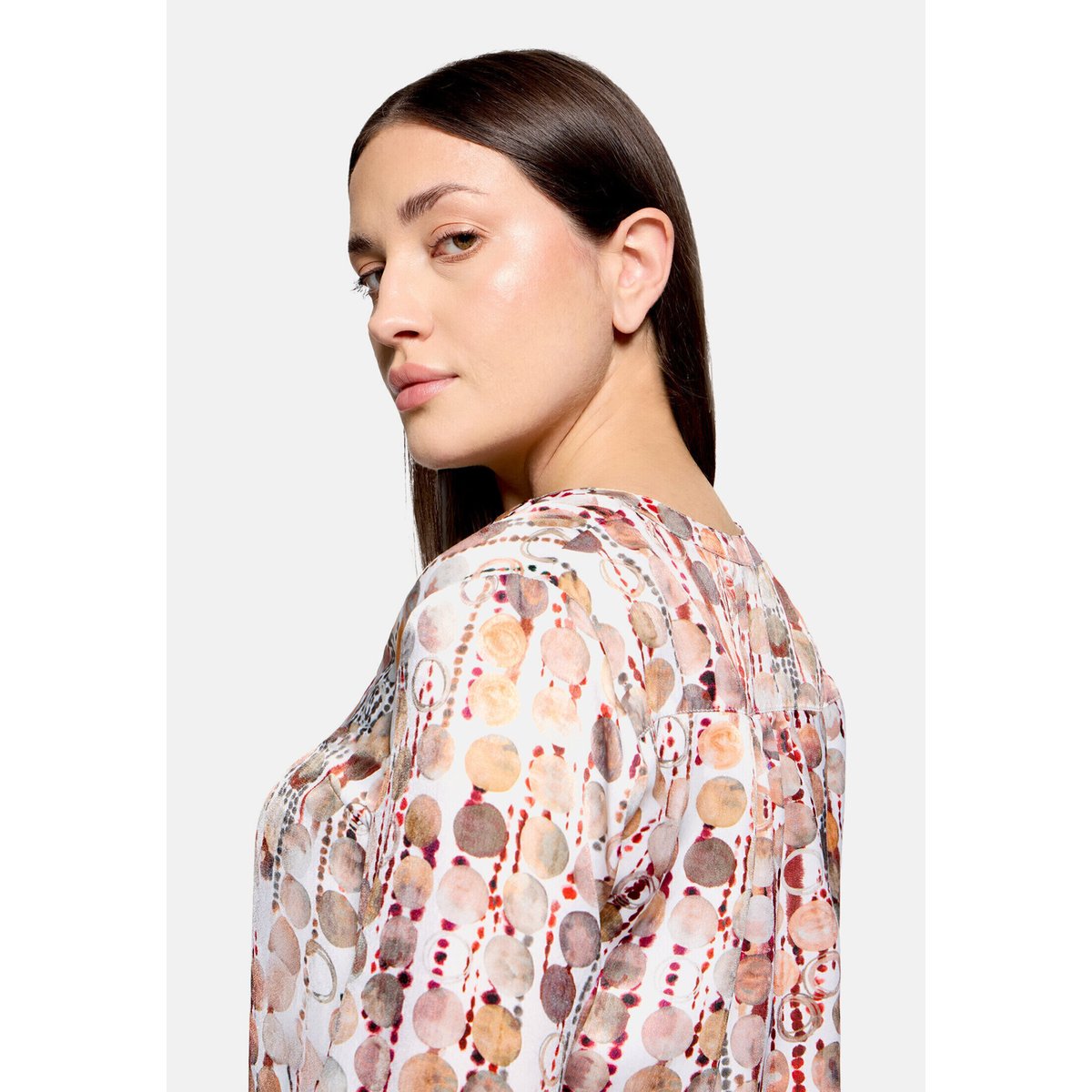 T-shirt façon blouse à motifs brown/red, CARTOON
