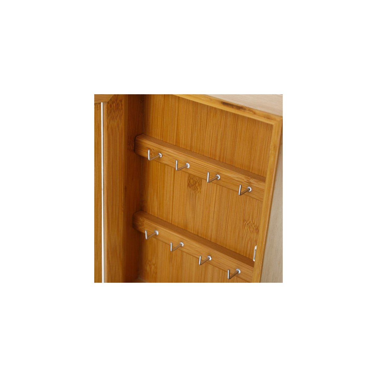 Boîte à clés murale bambou - 19x6x27cm bois, WADIGA