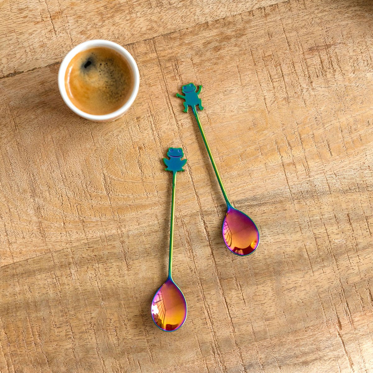 Set de 2 cuillères à café Frogouccino vert, PYLONES