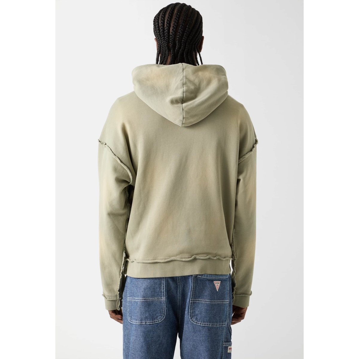 Sweat À Capuche Effet Délavé vert multi, GUESS JEANS