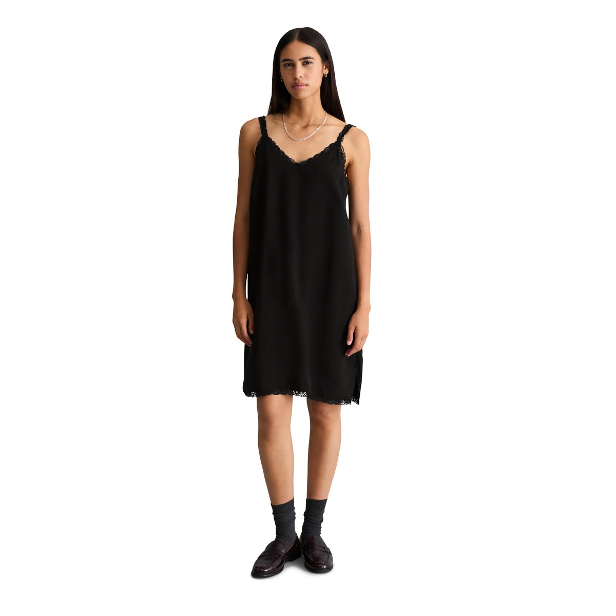 Robe lingerie droite en TENCEL™ Modal noir, MARC O’POLO DENIM