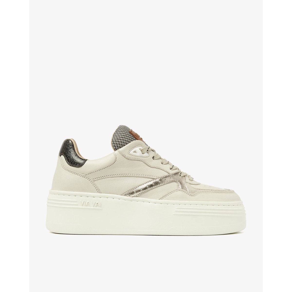 Baskets en cuir ISA BROOKLYN beige, VIA VAI