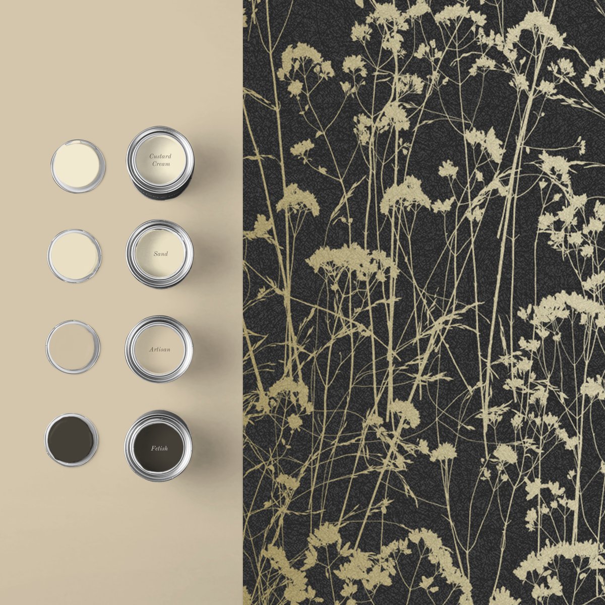 Papier peint Grace noir, GRAHAM ET BROWN