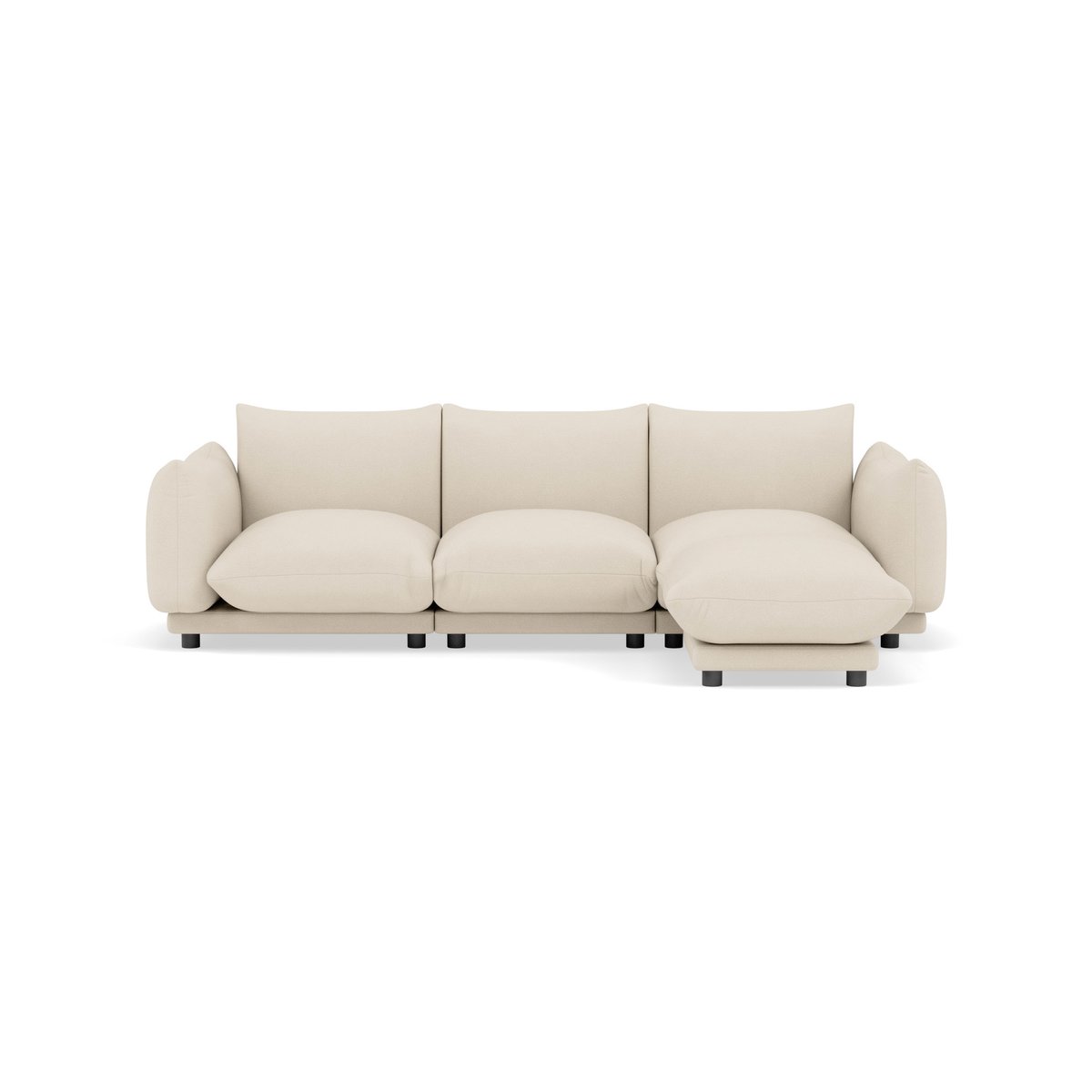 Canapé modulable d'angle velours texturé, JEANNE beige, BEST MOBILIER