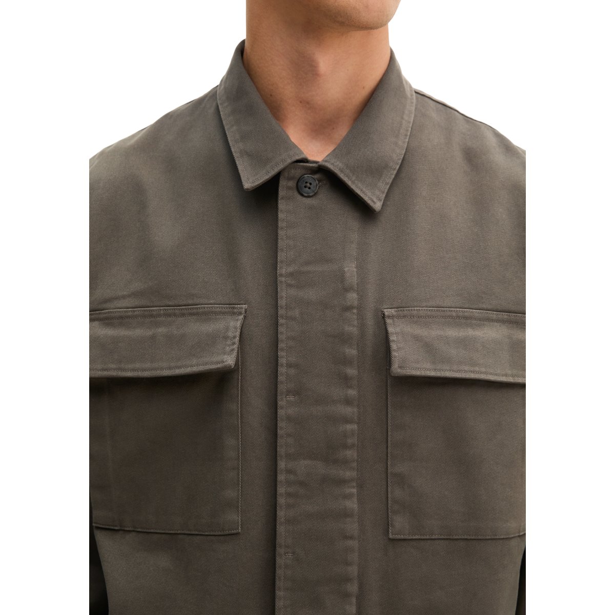 Surchemise oversize en mélange de coton bio doux noir, MARC O'POLO