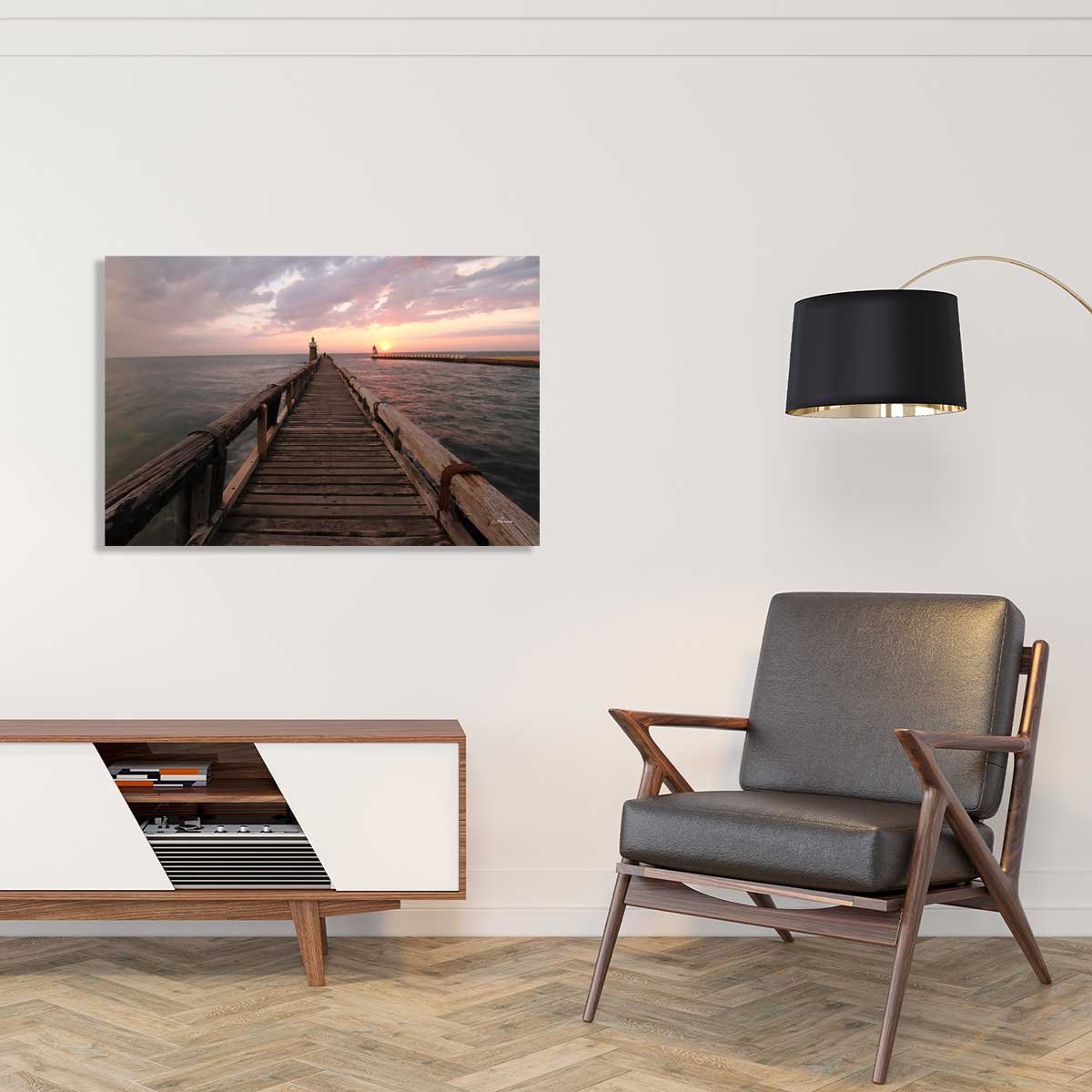 Tableau vue sur l'estacade capbreton tableau alu dibond, HEXOA