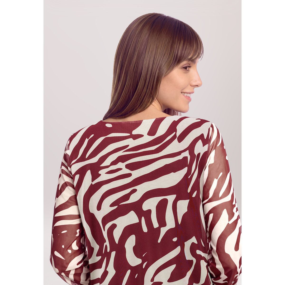T-shirt en maille à élastique nature/dark red, BETTY & CO