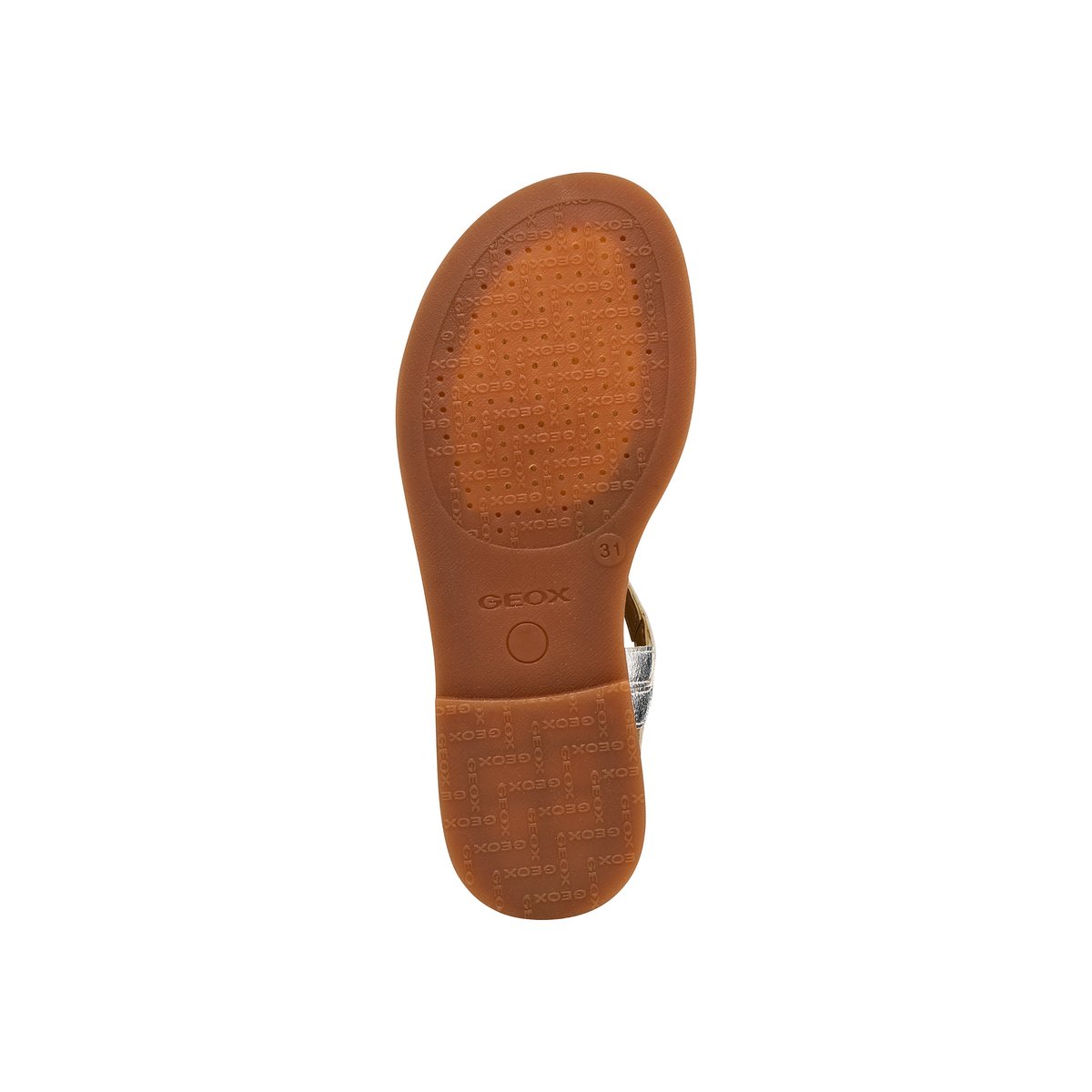 Sandales Cuir J Karly argent, GEOX