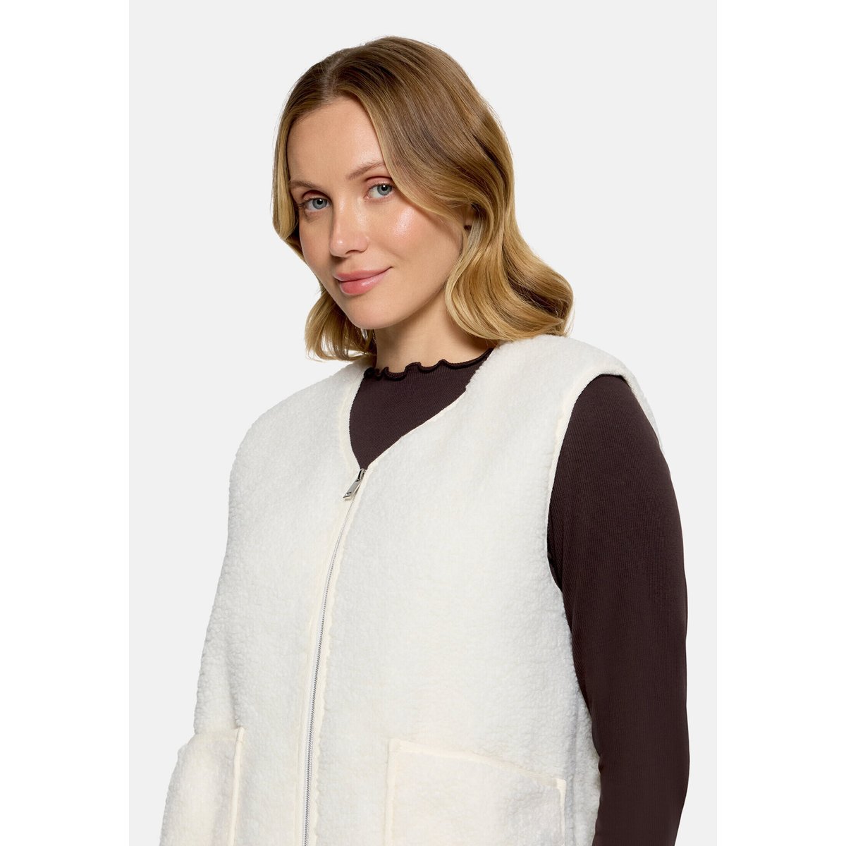 Veste molletonnée à poches plaquées lucent white, CARTOON