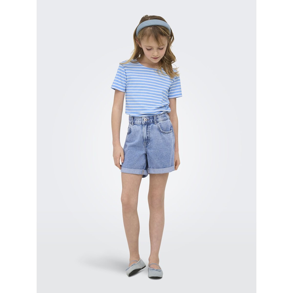 Pantaloncini di jeans, taglio mom jeans chiaro, KIDS ONLY