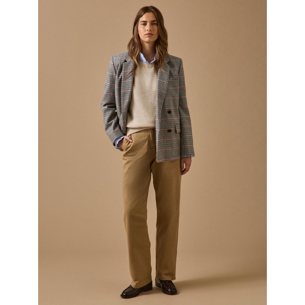 Veste blazer lainage pied-de-poule pied de poule, CYRILLUS