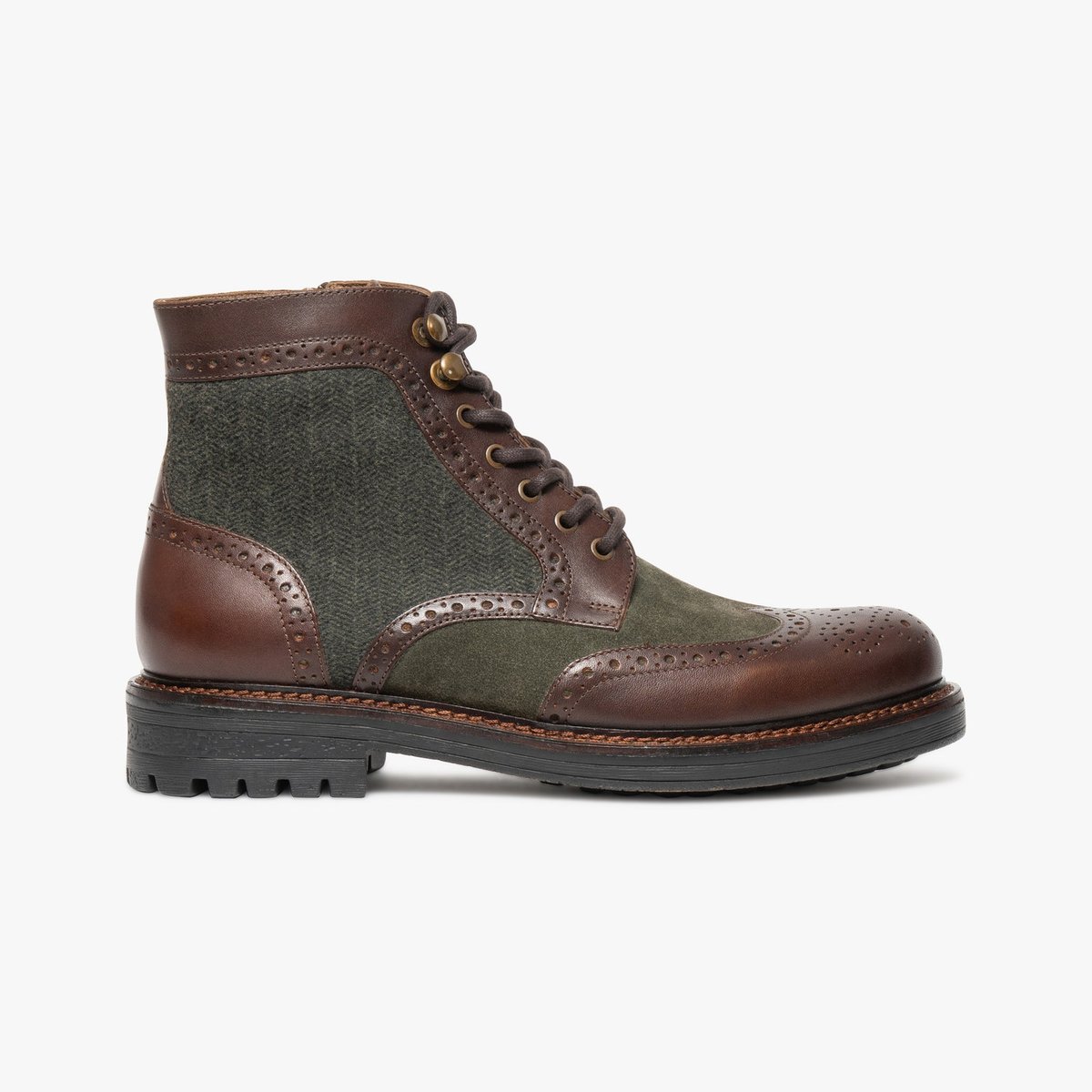 Boots À Talon en cuir RIDLEY vert kaki, BOCAGE