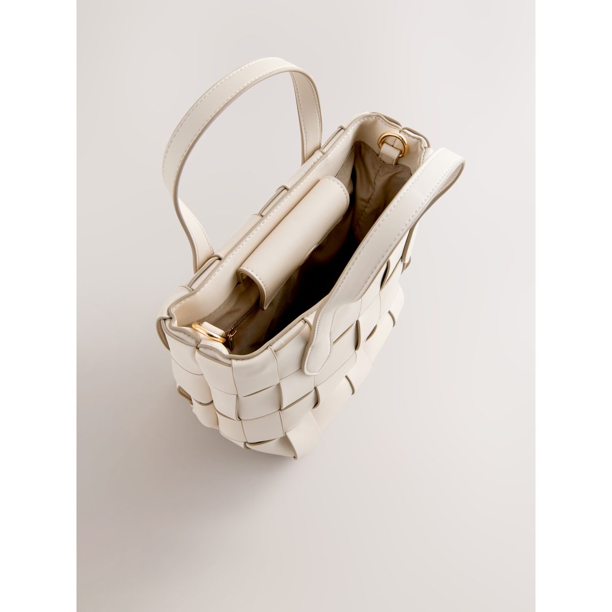 Sac à main en cuir tissé os, NEXT