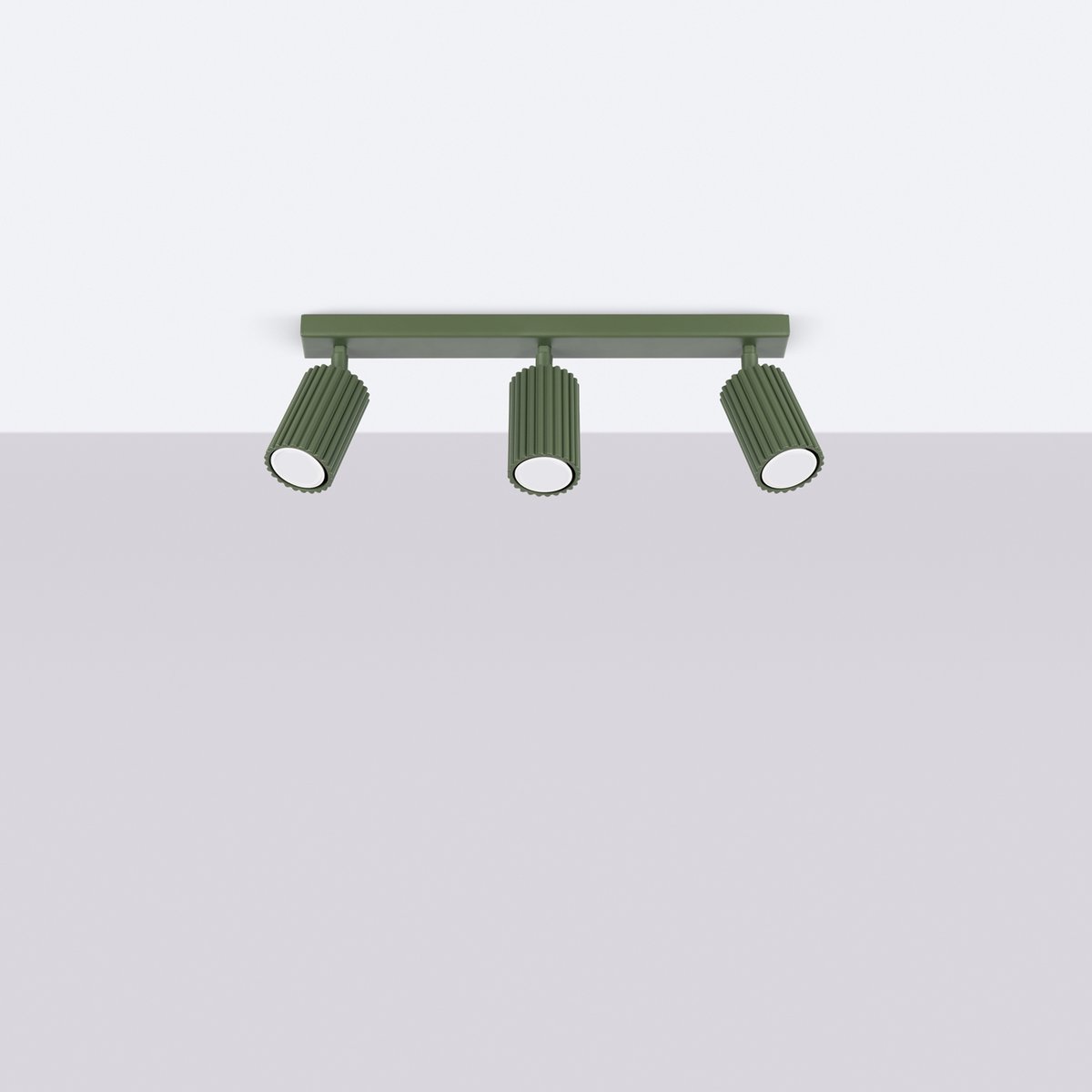 Plafonnier Aluminium Vert Olive GU10 3 Karbon Line vert, EDEN