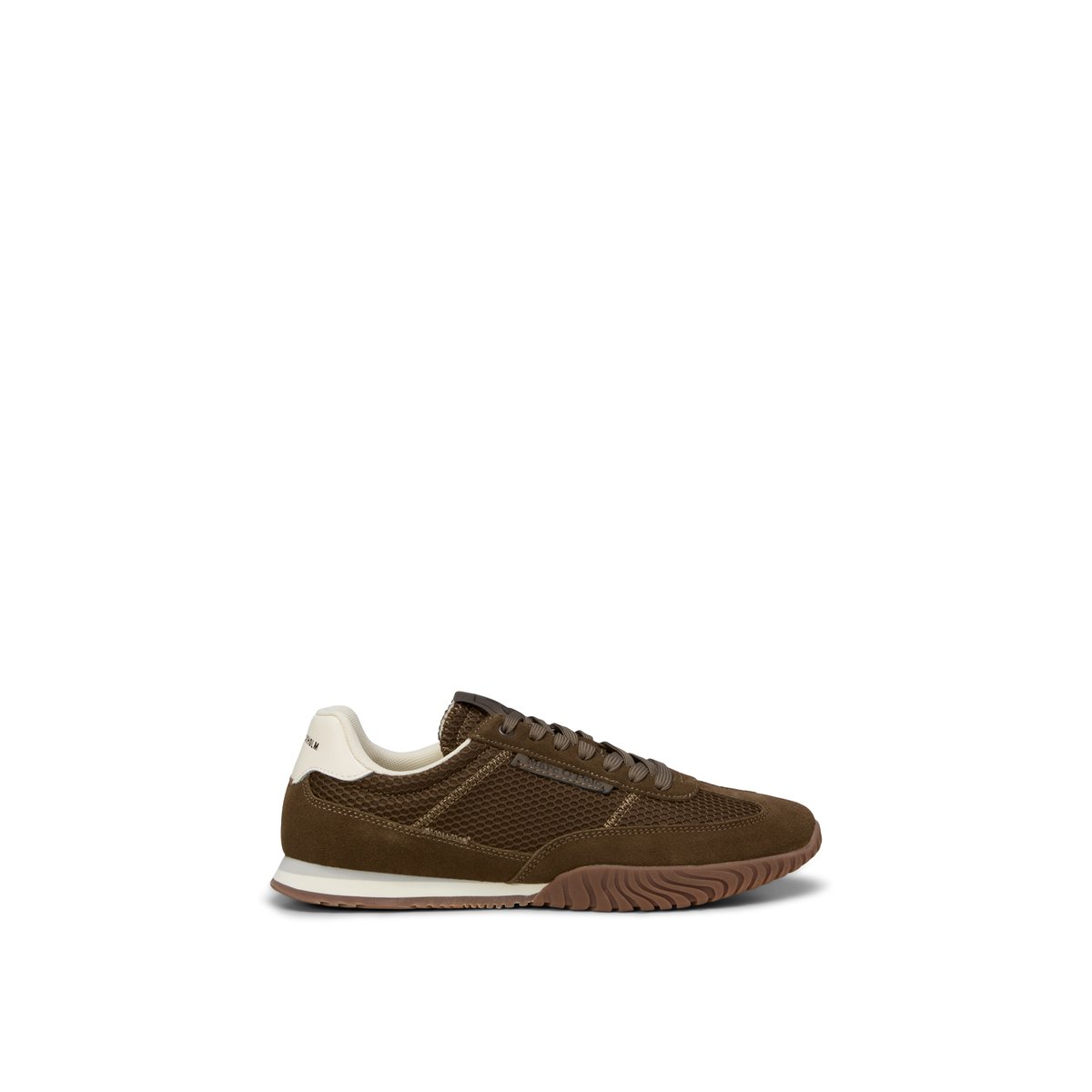 Baskets Modèle Gustaf en cuir et polyester marron foncé, MARC O'POLO