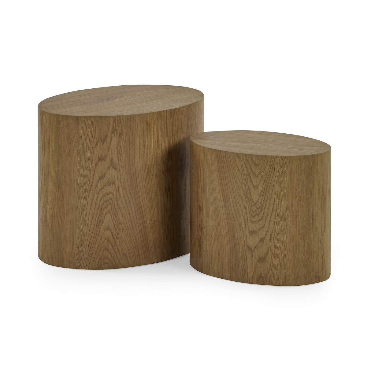 Set of 2 Taryn Oval Nesting Side Tables light oak, SO'HOME