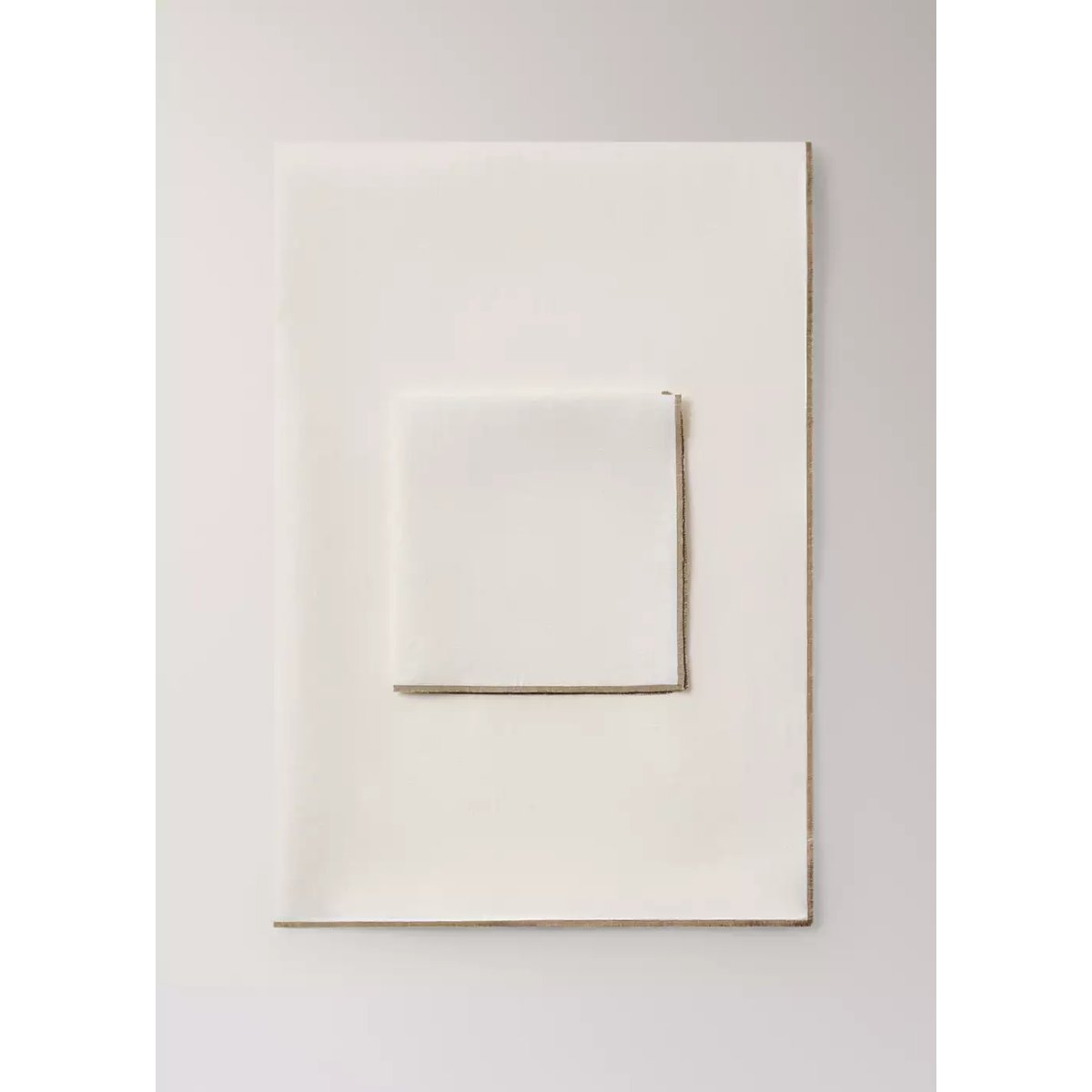 Serviettes de table 100 % lin overlock contraste blanc cassé, MANGO HOME