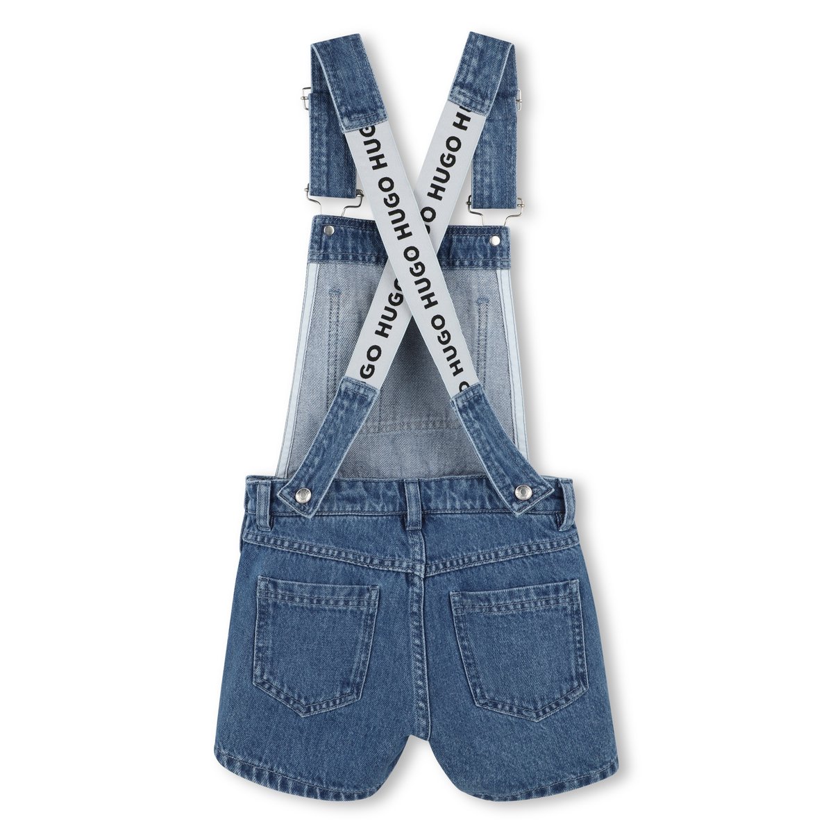 Salopette short en jean denim blue, HUGO KIDSWEAR