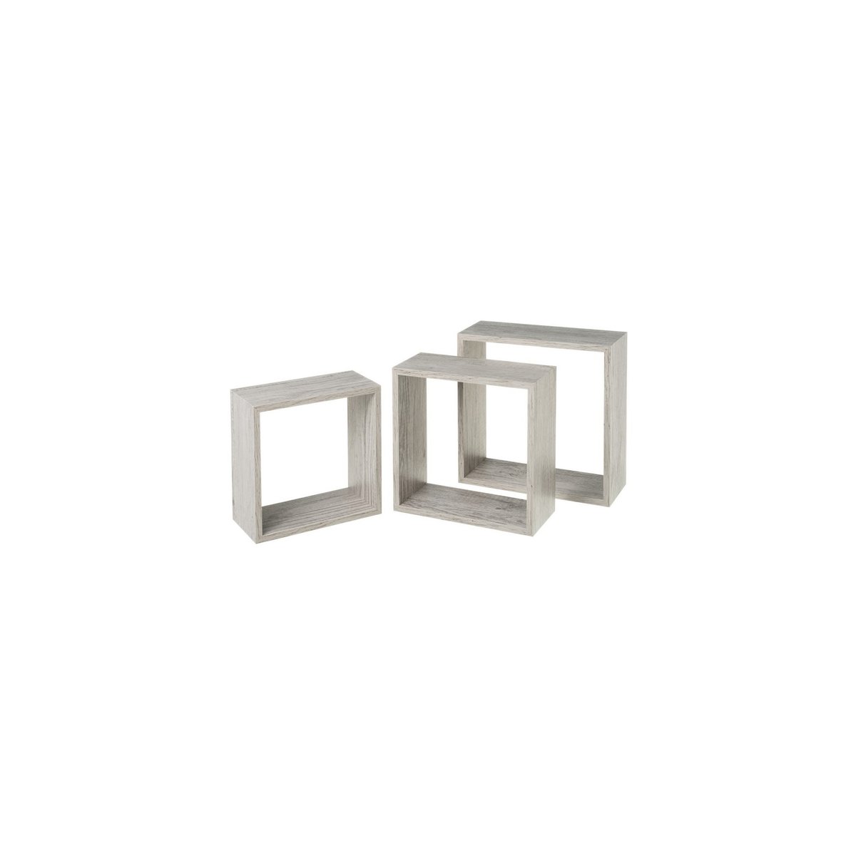 Set de 3 Étagères Murales Carrées en Bois Gris - 30x30x11.7cm gris, WADIGA