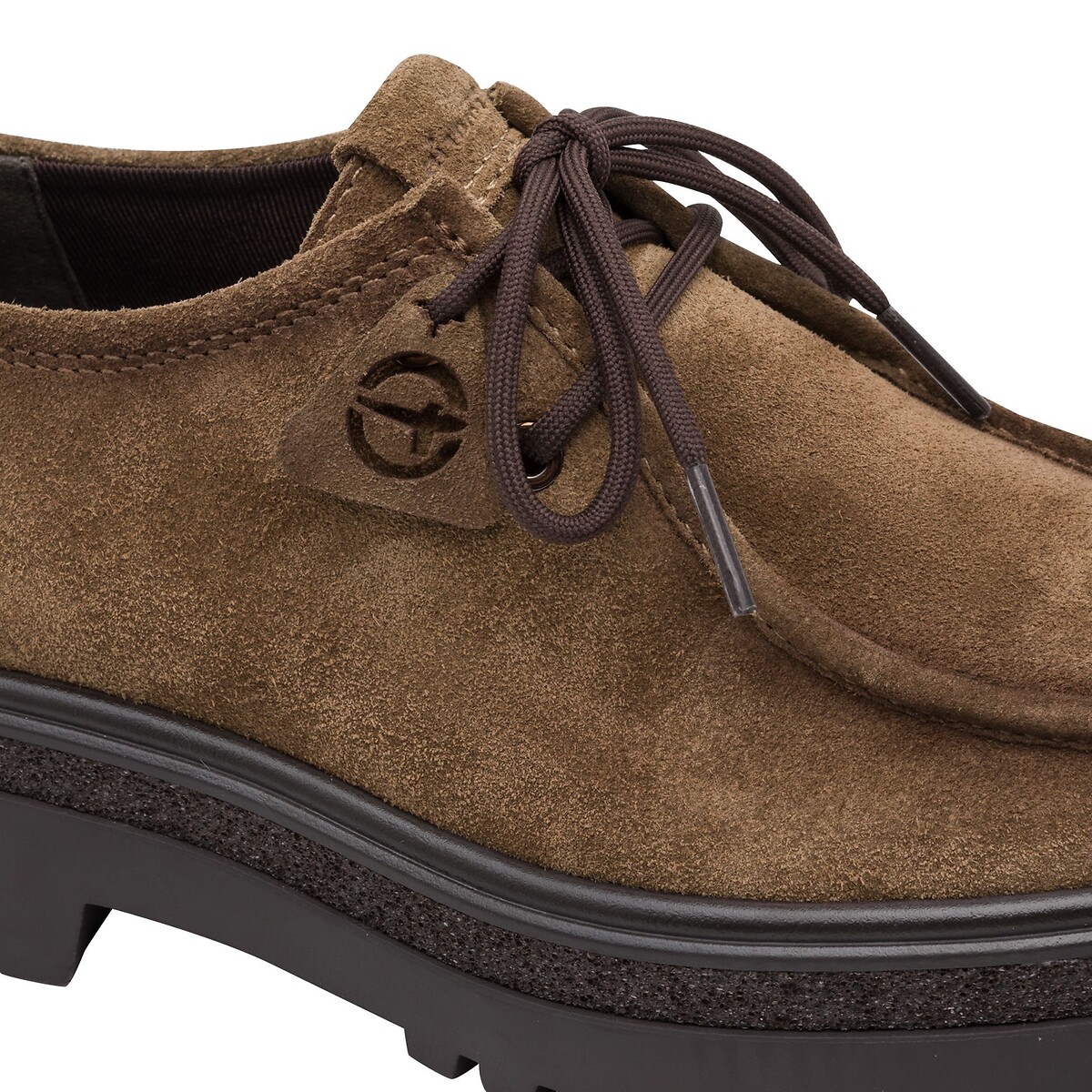Derbies en cuir suédé camel, TAMARIS