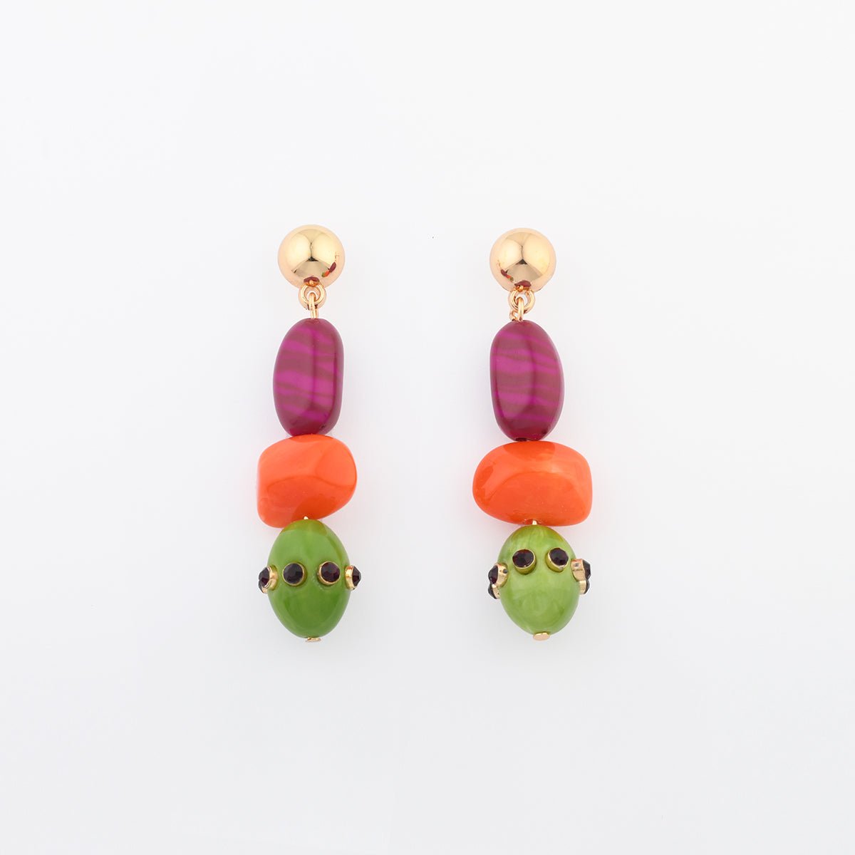 Boucles d'oreilles perles fantaisie multicolore multicolore, BALABOOSTE