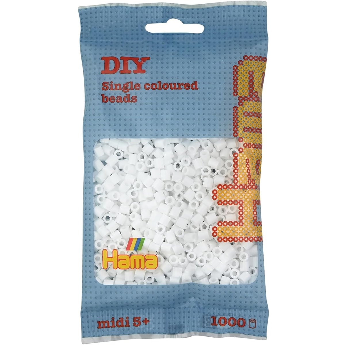 Sachet 1000 perles plastique blanc, HAMA