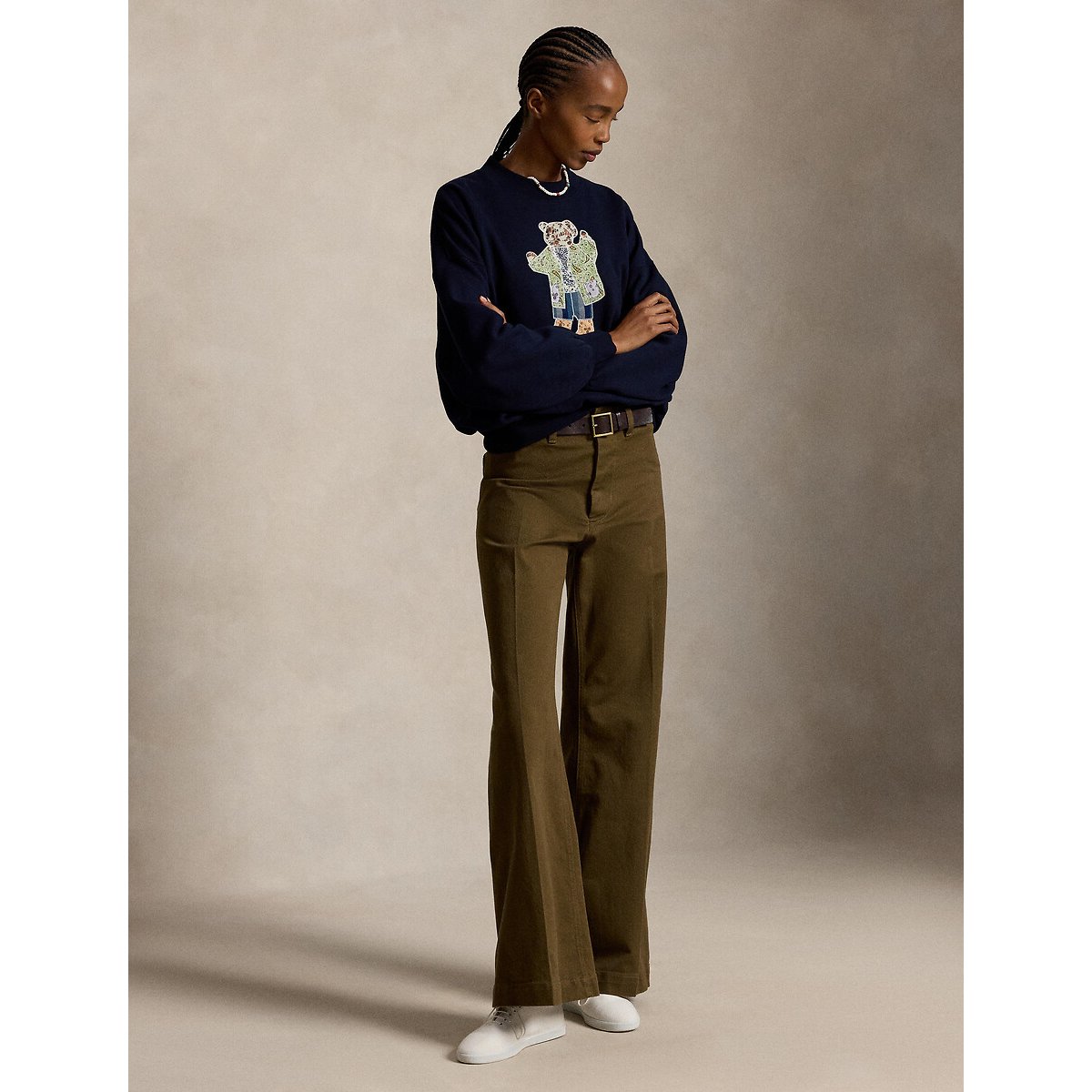 Felpa girocollo, POLO BEAR patchwork navy, POLO RALPH LAUREN