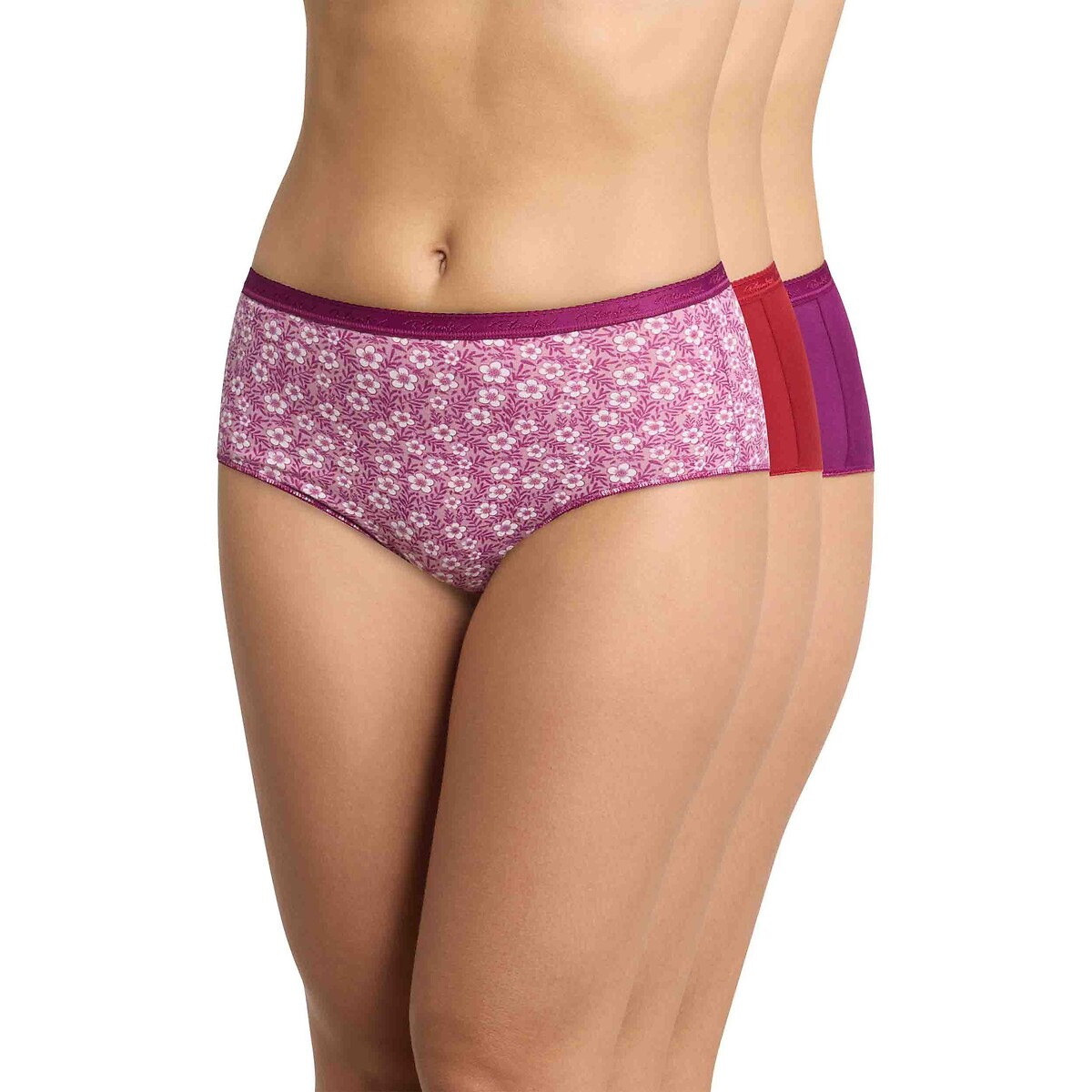 Confezione 2 + 1 gratuito slips midi in cotone bio melagrana, PLAYTEX